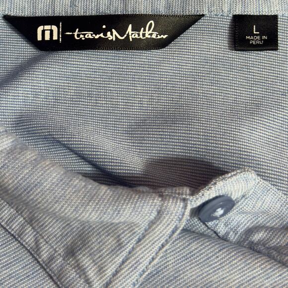 Travis Mathew Polo Shirt Mens Large Blue Golf Performance Pullover Short Sleeve - Picture 2 of 9